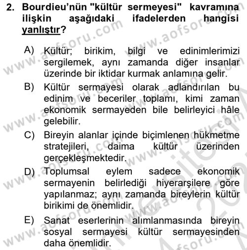 Sosyal Bilimlerde Temel Kavramlar Dersi 2024 - 2025 Yılı (Vize) Ara Sınav Soruları 2. Soru