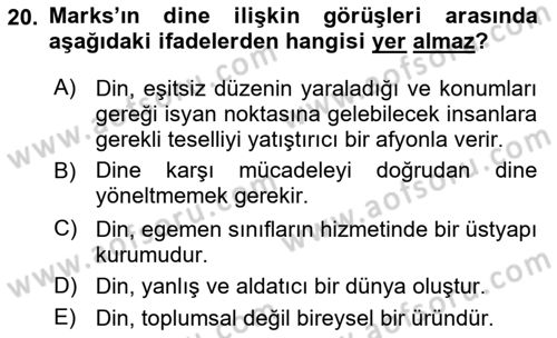 Sosyal Bilimlerde Temel Kavramlar Dersi 2024 - 2025 Yılı (Vize) Ara Sınav Soruları 20. Soru