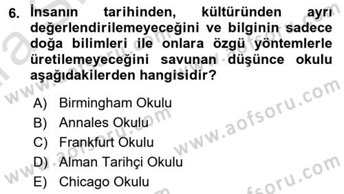 Sosyal Bilimlerde Temel Kavramlar Dersi 2024 - 2025 Yılı (Vize) Ara Sınav Soruları 6. Soru