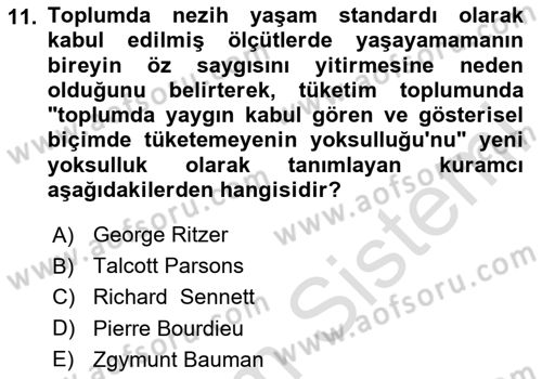 Sosyal Bilimlerde Temel Kavramlar Dersi 2024 - 2025 Yılı (Final) Dönem Sonu Sınav Soruları 11. Soru