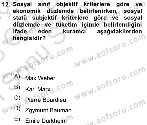 Sosyal Bilimlerde Temel Kavramlar Dersi 2024 - 2025 Yılı (Final) Dönem Sonu Sınav Soruları 12. Soru