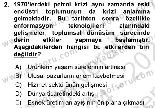 Sosyal Bilimlerde Temel Kavramlar Dersi 2024 - 2025 Yılı (Final) Dönem Sonu Sınav Soruları 2. Soru