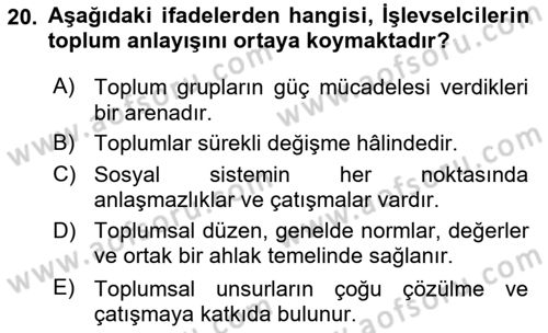 Sosyal Bilimlerde Temel Kavramlar Dersi 2024 - 2025 Yılı (Final) Dönem Sonu Sınav Soruları 20. Soru