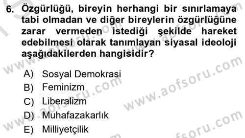 Sosyal Bilimlerde Temel Kavramlar Dersi 2024 - 2025 Yılı (Final) Dönem Sonu Sınav Soruları 6. Soru