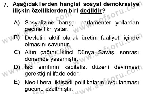 Sosyal Bilimlerde Temel Kavramlar Dersi 2024 - 2025 Yılı (Final) Dönem Sonu Sınav Soruları 7. Soru