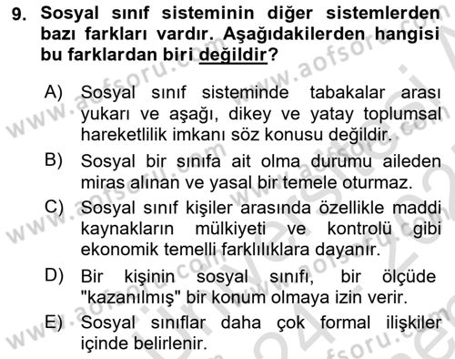 Sosyal Bilimlerde Temel Kavramlar Dersi 2024 - 2025 Yılı (Final) Dönem Sonu Sınav Soruları 9. Soru