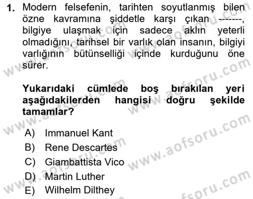 Sosyal Bilimlerde Temel Kavramlar Dersi 2024 - 2025 Yılı Yaz Okulu Sınav Soruları 1. Soru