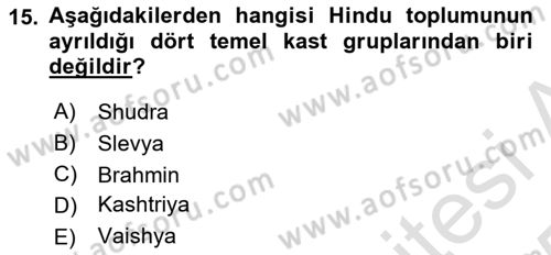 Sosyal Bilimlerde Temel Kavramlar Dersi 2024 - 2025 Yılı Yaz Okulu Sınav Soruları 15. Soru