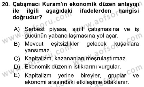 Sosyal Bilimlerde Temel Kavramlar Dersi 2024 - 2025 Yılı Yaz Okulu Sınav Soruları 20. Soru