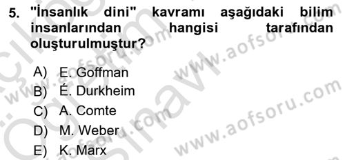 Sosyal Bilimlerde Temel Kavramlar Dersi 2024 - 2025 Yılı Yaz Okulu Sınav Soruları 5. Soru