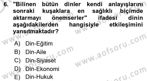 Sosyal Bilimlerde Temel Kavramlar Dersi 2024 - 2025 Yılı Yaz Okulu Sınav Soruları 6. Soru