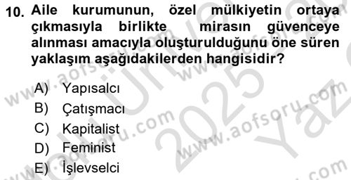Sosyal Bilimlerde Temel Kavramlar Dersi 2025 - 2026 Yılı Yaz Okulu Sınav Soruları 10. Soru