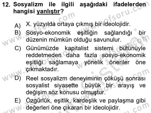 Sosyal Bilimlerde Temel Kavramlar Dersi 2025 - 2026 Yılı Yaz Okulu Sınav Soruları 12. Soru
