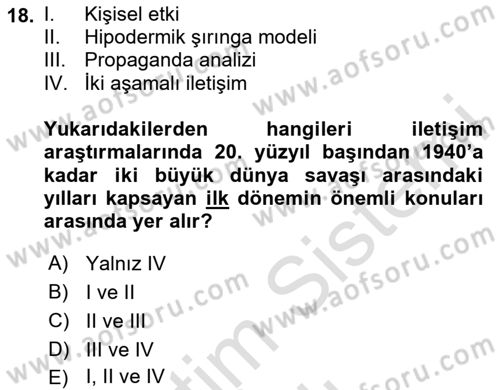 Sosyal Bilimlerde Temel Kavramlar Dersi 2025 - 2026 Yılı Yaz Okulu Sınav Soruları 18. Soru