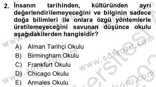 Sosyal Bilimlerde Temel Kavramlar Dersi 2025 - 2026 Yılı Yaz Okulu Sınav Soruları 2. Soru