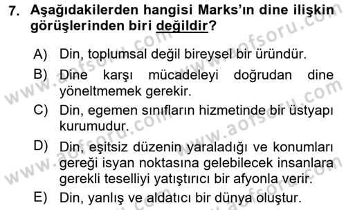 Sosyal Bilimlerde Temel Kavramlar Dersi 2025 - 2026 Yılı Yaz Okulu Sınav Soruları 7. Soru
