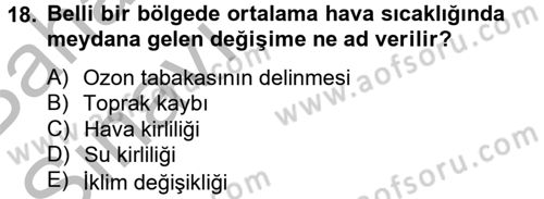 İnsan ve Toplum Dersi 2014 - 2015 Yılı (Vize) Ara Sınavı 18. Soru