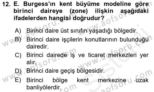 İnsan ve Toplum Dersi 2015 - 2016 Yılı (Vize) Ara Sınavı 12. Soru