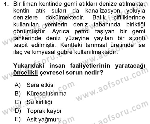 İnsan ve Toplum Dersi 2016 - 2017 Yılı (Final) Dönem Sonu Sınavı 1. Soru