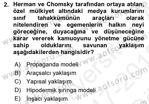 İnsan ve Toplum Dersi 2017 - 2018 Yılı (Vize) Ara Sınavı 2. Soru