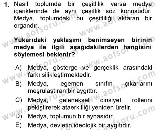 İnsan ve Toplum Dersi 2018 - 2019 Yılı (Vize) Ara Sınavı 1. Soru