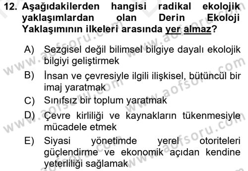 İnsan ve Toplum Dersi 2018 - 2019 Yılı (Vize) Ara Sınavı 12. Soru