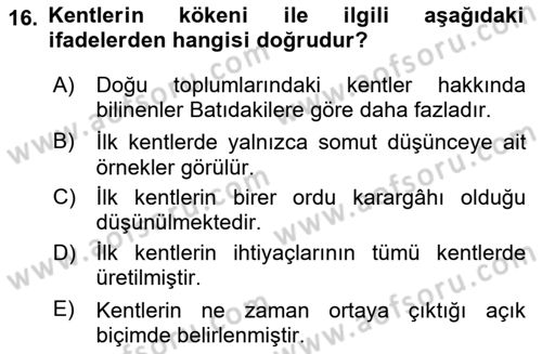 İnsan ve Toplum Dersi 2023 - 2024 Yılı (Vize) Ara Sınav Soruları 16. Soru