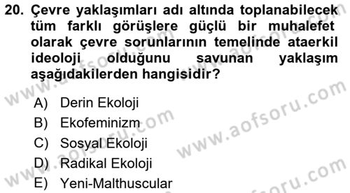 İnsan ve Toplum Dersi 2023 - 2024 Yılı (Vize) Ara Sınav Soruları 20. Soru