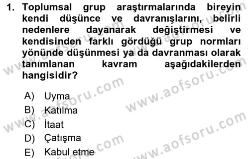 İnsan ve Toplum Dersi 2023 - 2024 Yılı (Final) Dönem Sonu Sınav Soruları 1. Soru