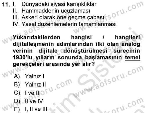 İnsan ve Toplum Dersi 2023 - 2024 Yılı (Final) Dönem Sonu Sınav Soruları 11. Soru