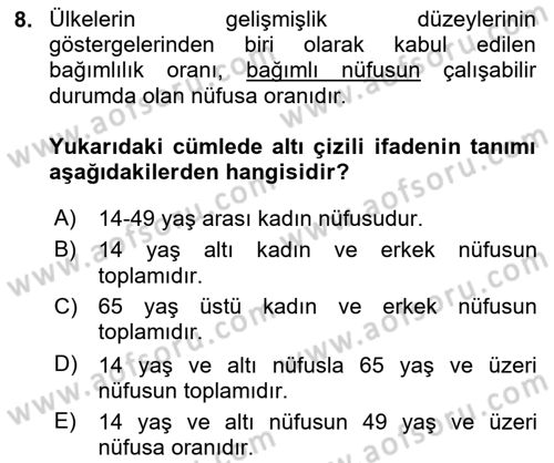 İnsan ve Toplum Dersi 2023 - 2024 Yılı (Final) Dönem Sonu Sınav Soruları 8. Soru
