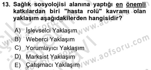 İnsan ve Toplum Dersi 2023 - 2024 Yılı Yaz Okulu Sınav Soruları 13. Soru