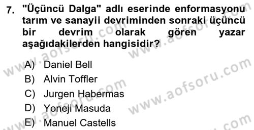 İnsan ve Toplum Dersi 2023 - 2024 Yılı Yaz Okulu Sınav Soruları 7. Soru