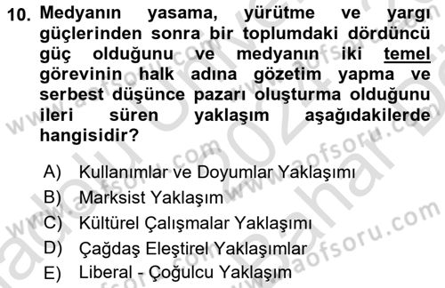 İnsan ve Toplum Dersi 2024 - 2025 Yılı (Vize) Ara Sınav Soruları 10. Soru