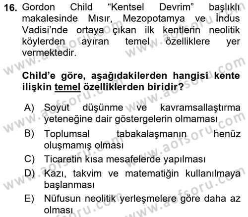 İnsan ve Toplum Dersi 2024 - 2025 Yılı (Vize) Ara Sınav Soruları 16. Soru