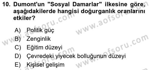 İnsan ve Toplum Dersi 2024 - 2025 Yılı (Final) Dönem Sonu Sınav Soruları 10. Soru