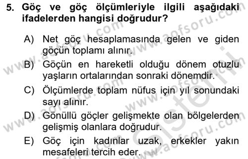 İnsan ve Toplum Dersi 2024 - 2025 Yılı (Final) Dönem Sonu Sınav Soruları 5. Soru