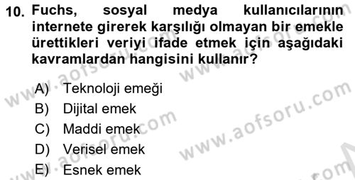 İnsan ve Toplum Dersi 2024 - 2025 Yılı Yaz Okulu Sınav Soruları 10. Soru