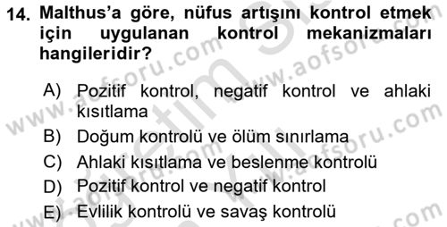İnsan ve Toplum Dersi 2024 - 2025 Yılı Yaz Okulu Sınav Soruları 14. Soru