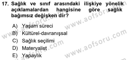 İnsan ve Toplum Dersi 2024 - 2025 Yılı Yaz Okulu Sınav Soruları 17. Soru