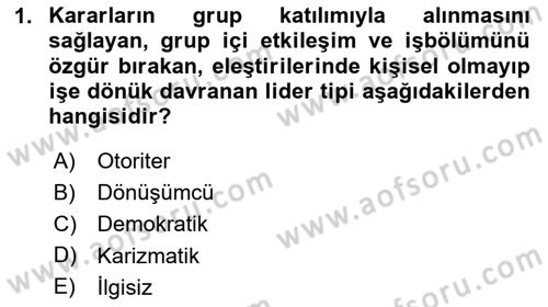 İnsan ve Toplum Dersi 2025 - 2026 Yılı (Vize) Ara Sınav Soruları 1. Soru