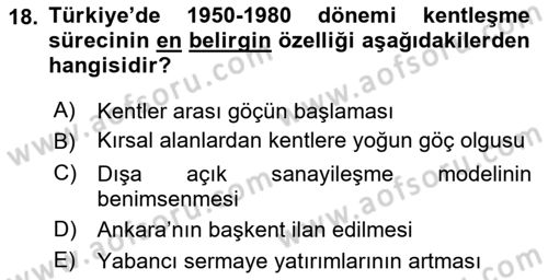 İnsan ve Toplum Dersi 2025 - 2026 Yılı (Vize) Ara Sınav Soruları 18. Soru