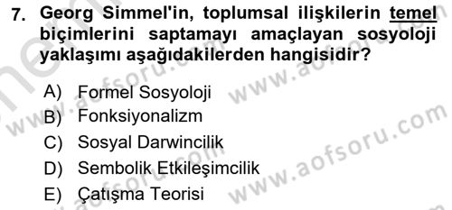 İnsan ve Toplum Dersi 2025 - 2026 Yılı (Vize) Ara Sınav Soruları 7. Soru