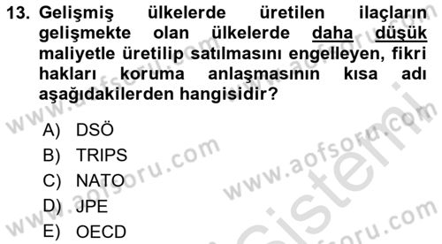 İnsan ve Toplum Dersi 2025 - 2026 Yılı (Final) Dönem Sonu Sınav Soruları 13. Soru