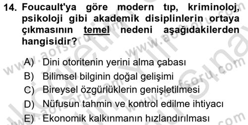 İnsan ve Toplum Dersi 2025 - 2026 Yılı (Final) Dönem Sonu Sınav Soruları 14. Soru