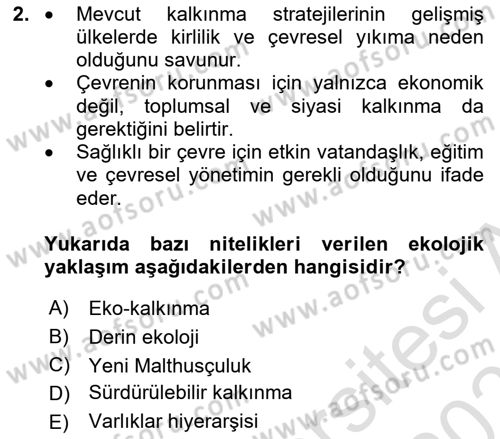 İnsan ve Toplum Dersi 2025 - 2026 Yılı (Final) Dönem Sonu Sınav Soruları 2. Soru
