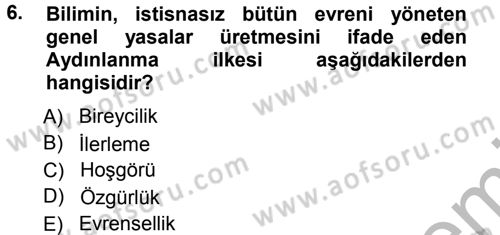 Sosyolojide Araştırma Yöntem ve Teknikleri Dersi Ara Sınavı Deneme Sınav Soruları 6. Soru