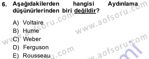 Sosyolojide Araştırma Yöntem ve Teknikleri Dersi 2013 - 2014 Yılı (Vize) Ara Sınav Soruları 6. Soru