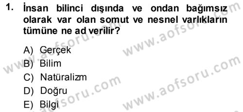 Sosyolojide Araştırma Yöntem ve Teknikleri Dersi 2013 - 2014 Yılı (Final) Dönem Sonu Sınav Soruları 1. Soru
