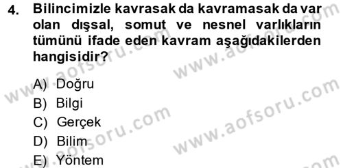 Sosyolojide Araştırma Yöntem ve Teknikleri Dersi 2014 - 2015 Yılı (Vize) Ara Sınav Soruları 4. Soru